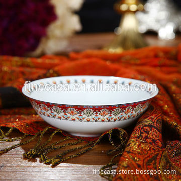 6 Inches Luxury Fine Hyper White Porcelain Ceramic Soup Bowl of Persian Market